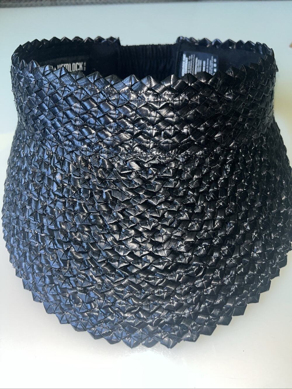 Hemlock Hat Co. Capri Visor (Onyx) Hand-woven elastic strap closure
